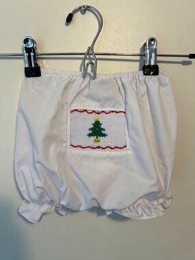 Le’ Za Me Baby Smocked Christmas Tree Bloomers Diaper Cover - 6 Months